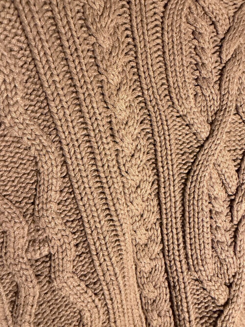 Soho and Stella Chocolate Brown Cropped Drop Shoulder Cable Knit Sweater L - Picture 3 of 7